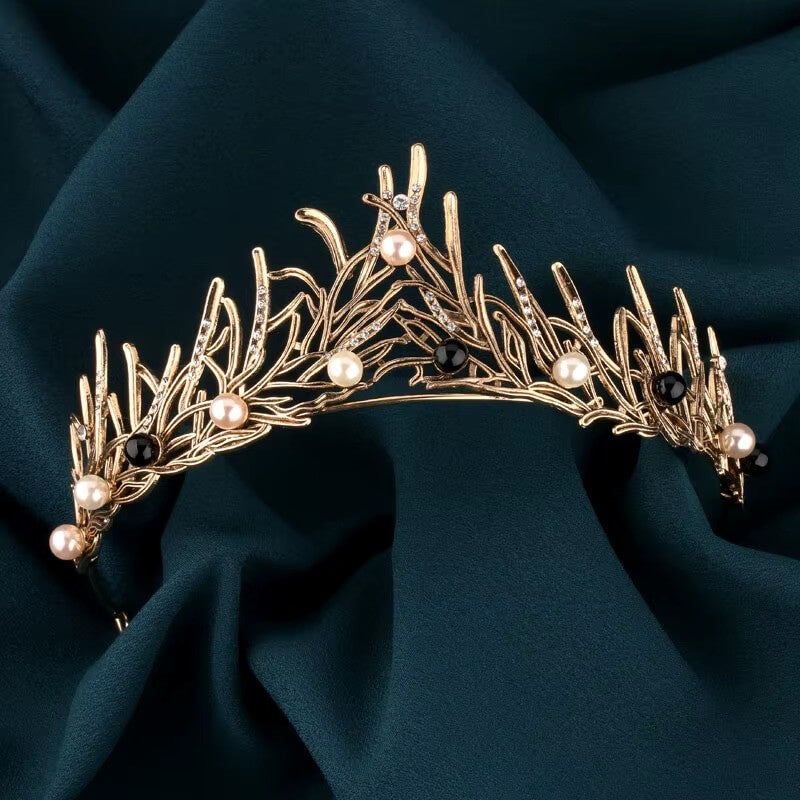 Diadem Gold Perlen