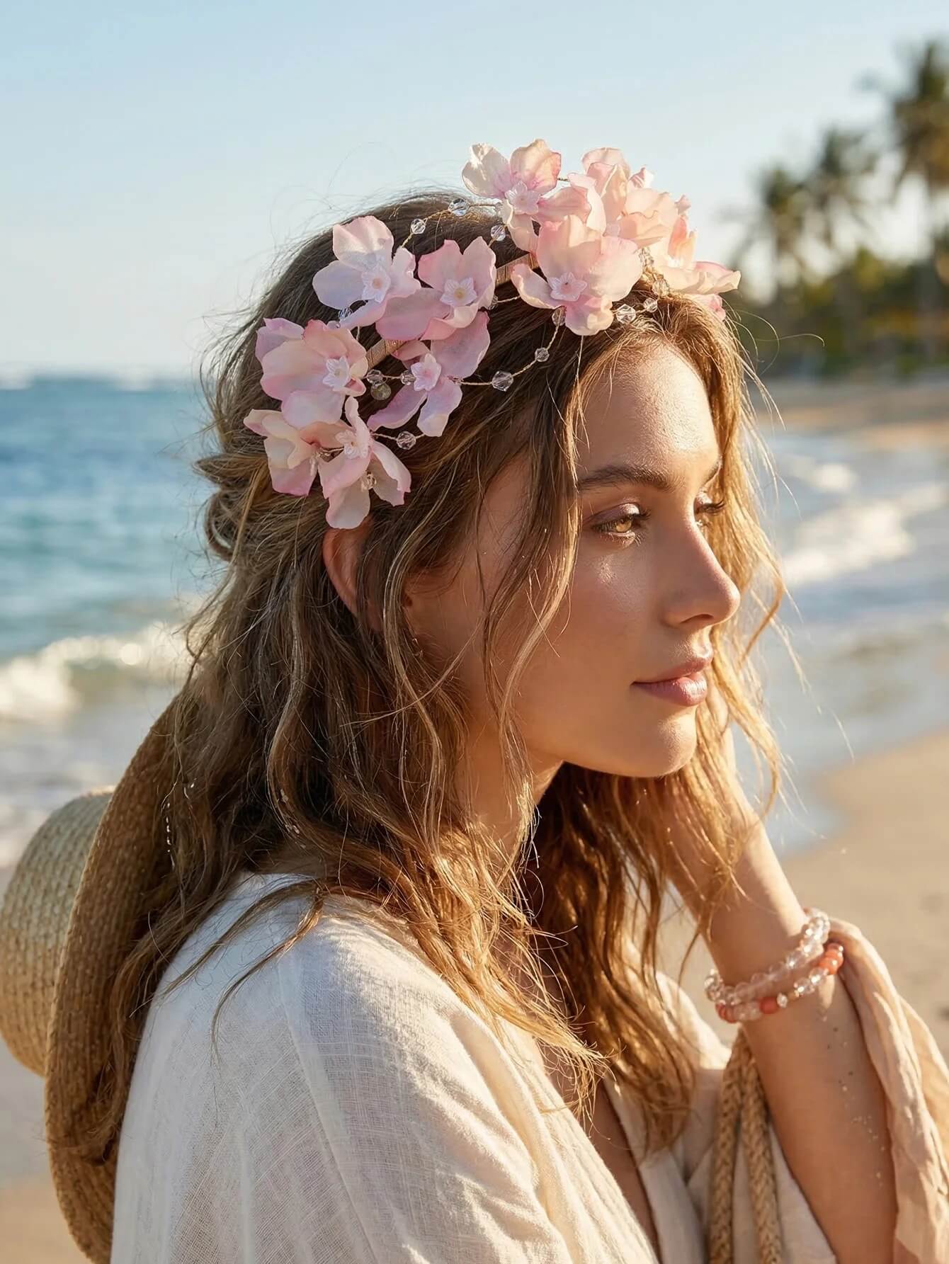 Blumenkranz Haar Hochzeit