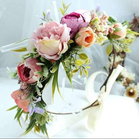 Blumenkranz trockenblumen haare 