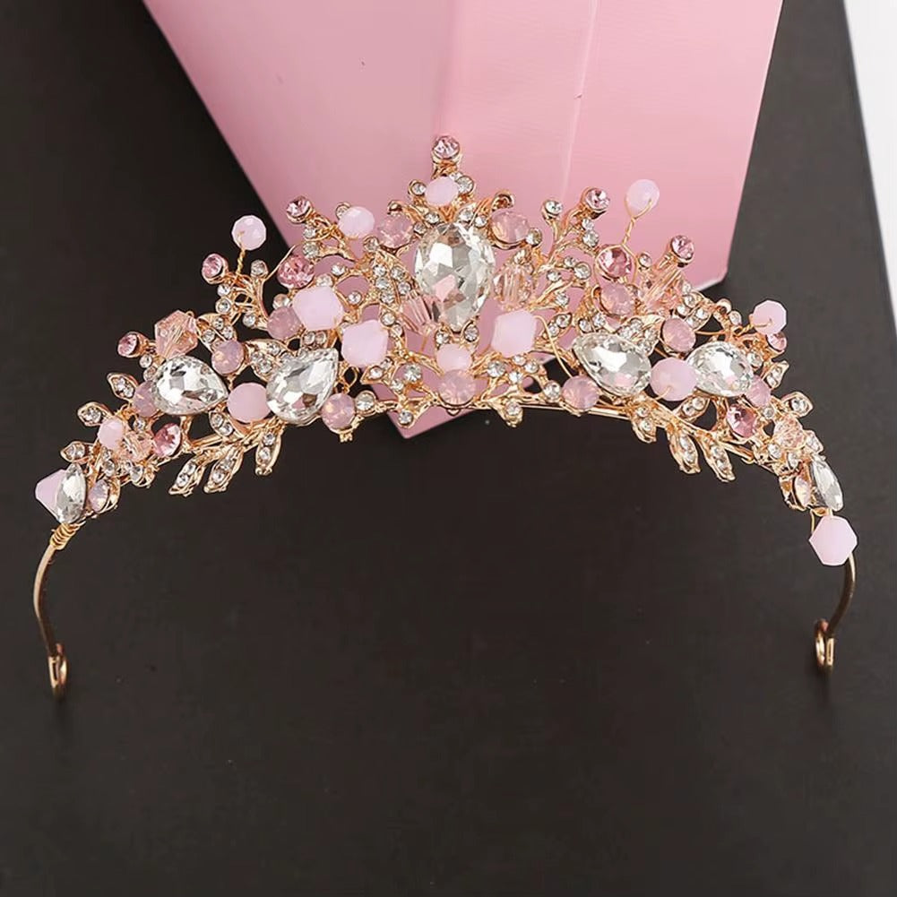 Braut diadem rosegold 