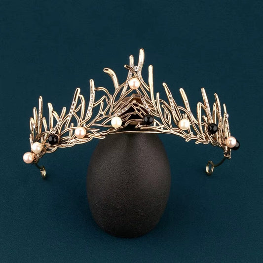 Diadem gold perlen 