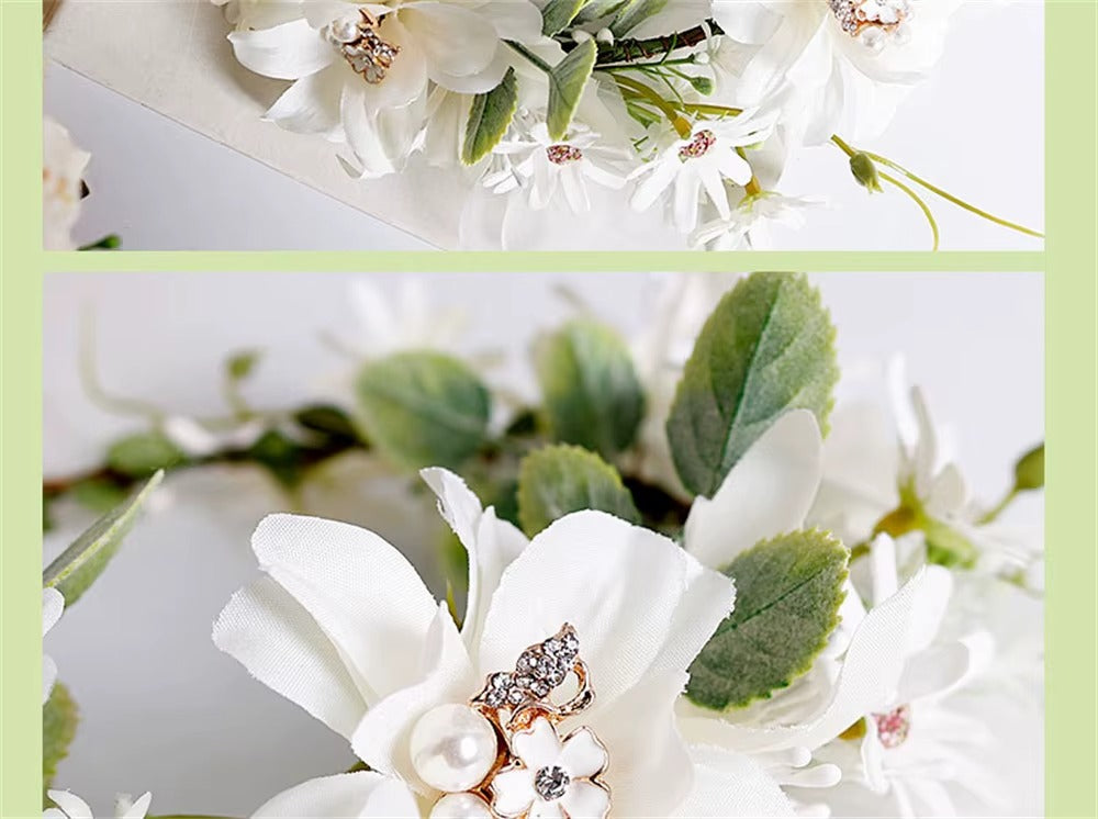 Blumenkranz Haare Weiß